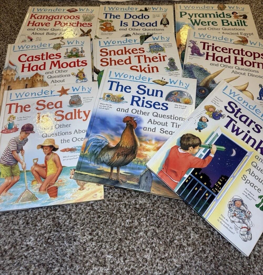 I Wonder Why Children’s Hardcover Book Lot 9 Educational Science History Animals